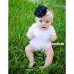 White Ruffles Baby Jumpsuit With Accessory 2PC Set TH411 